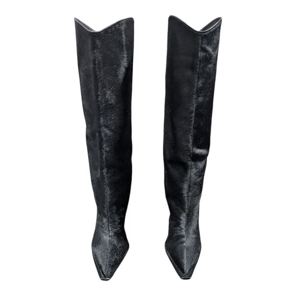 SCHUTZ Maryana Welt Wild Genuine Calf Hair Stiletto Boot SIze 9.5M - Picture 4 of 9